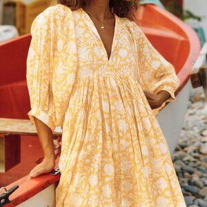 Women's Dokotoo Black Dress Lantern Sleeve Tie Size Medium New Tie front floral